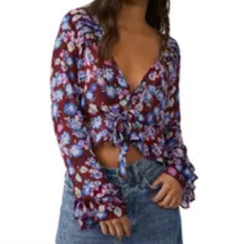 Free People Mabel Ruffle Crop Top